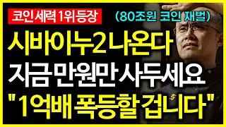 시바이누2 나왔다! 80조원 코인 부자의 등장으로 1억배 폭등할 밈코인 공개!