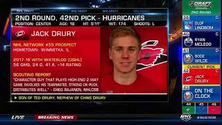 Hurricanes draft F Drury No. 42  Jun 23,  2018