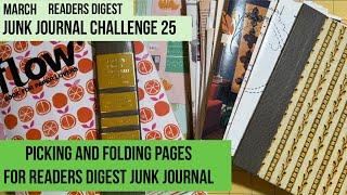 Choosing, cutting and folding pages for readers digest junk journal!