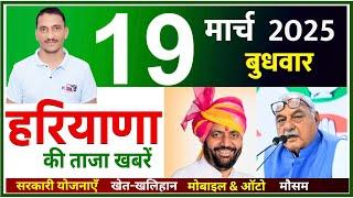 19 March 2025 Haryana News || हरियाणा की ताजा खबरें || Haryana Live News || CWB Hindi News