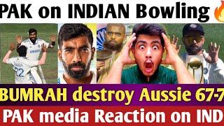 PAK shocked INDIAN Blowing Destroy Aussie | BUMRAH greatest 4 Wkts AUS 67-7 KL was Not OUT