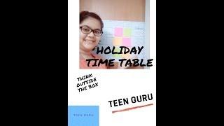 Summer Holiday Timetable I Teen Guru