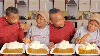 PRANK ON MY HUSBAND FUFU AND SLIMMY OJRA SOUP AFRICAN FOOD MUKBANG ASMR SHOW 