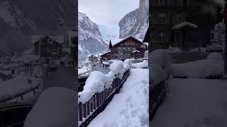 El paisaje nevado de Lauterbrunnen, Suiza️ #suiza #switzerland #lauterbrunnen #nieve #invierno