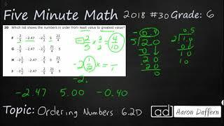 6th Grade STAAR Practice Ordering Numbers (6.2D - #6)