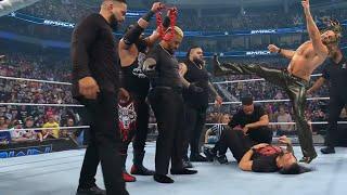 Roman Reigns is attacked by Bronson Reed WWE The Bloodline vs Roman Reigns, Sami Zayn and The Usos