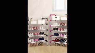 Multi-Layer Stainless Steel Shoes Organizer Storage Stand Rack