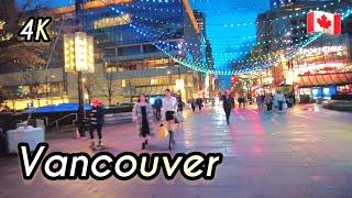   [4K]   Downtown Vancouver Walking Around, British Columbia Canada,  December 2024