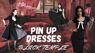 Pin Up Gothic Dresses for Women  - Black Temple