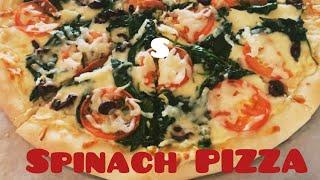 SPINACH PIZZA with Alfredo Sauce