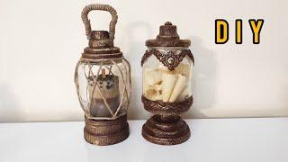 DIY | The best glass ideas for home decoration | diy lantern jar | فانوس نوستالژی