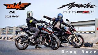 KTM Duke 250 Vs Apache RTR 200 4v | Drag Race | First On Youtube