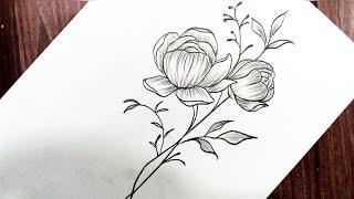 How to draw flowers easy step by step for beginners