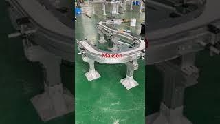 Maxsen W175  plastic flexible chain conveyor 90 ° and 180° curved running conveyor testing