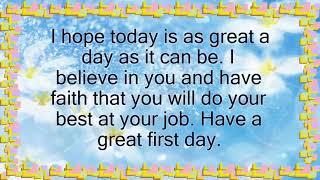 Best Wishes For New Job First Day