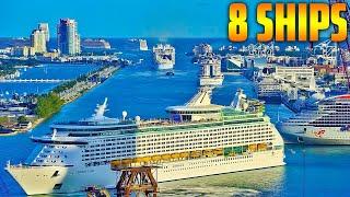 Cruise Ship Traffic Jam in Port Miami | Departures 1-5-2025