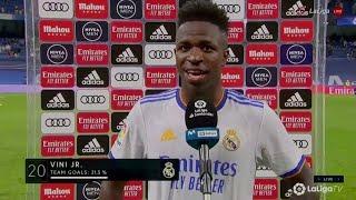 Vinicius Jr Interview On his First HatTrick for Real Madrid & about Benzema 