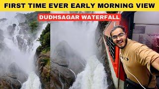 Most Exclusive Morning View of Dudhsagar Waterfall by Train in Heavy Monsoon | Indian Railways