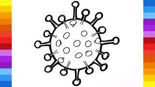 HOW TO DRAW CORONAVIRUS - Step by Step | Very Easy Drawing