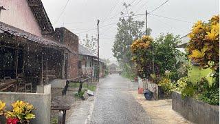 Walk in Heavy Rain in the Village life I Rain Sounds for sleeping.