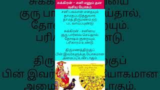 சுக்கிரன் – சனி எனும் தன வசிய யோகம் #shortfeed #rasipalan