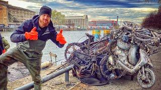 Wir fanden 12 Bikes, 1 Roller und 6 Reifen im Fluss! (1 TONNE MÜLL)