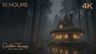 Thunderstorm in your Mushroom House | Rainstorm & Thunder Ambience | RELAX | STUDY | SLEEP |10 HOURS