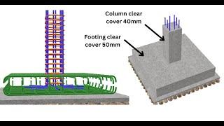 Isolated Footing Reinforcement | Foundation Design Concept || 3D Footing #3danimation