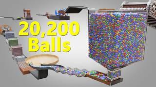 20,200 Colorful Balls Marble Run Loop animation V18