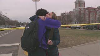 Fox News reporter hugs son on camera as he leaves site of Denver school shooting