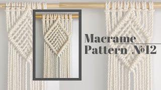 DIY Macrame Pattern: Macrame Diamond Pattern #12 / Criss Cross  Inside Diamond/ Whiteowlknot Pattern