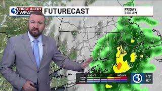 FORECAST: An 11 day dry stretch ends soon, also temps trend cooler