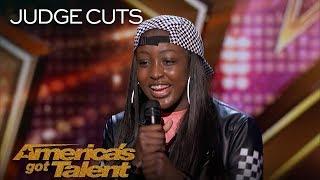 Flau'jae 14 Year Old Rapper Earns Golden Buzzer From Chris Hardwick   America's Got Talent 2018