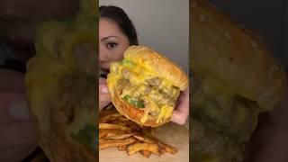 4 PATTY BURGER!?!?  From Five Guys  #mukbang #food #youtubeshorts #asmr #shorts #burger