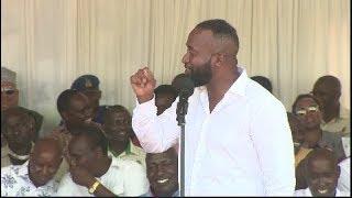 JOHO CRACKS UP UHURU WITH HIS MOVING SPEECH DURING THE ASK SHOW IN MOMBASA TODAY!