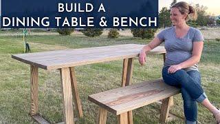 How to Build a Modern Truss Dining Table & Bench