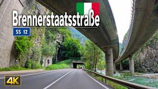 Driving Waidbruck/Ponte Gardena to Bolzano/Bozen on the Brennerstaatsstraße, Italy 