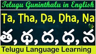 Ta Tha Da Dha Na Guninthalu in English |How to write Telugu Guninthalu in English |Learn #Guninthalu