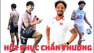 Xuân Son đi giày đinh, tập nhẹ với bóng - Văn Hậu đang trên đường trở lại