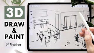 DRAW & PAINT IN 3D  - Feather app guide & tutorial