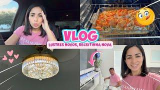 LUSTRES NOVOS DA NOSSA SALA + MINHA RECEITINHA NOVA!