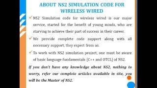 NS2 SIMULATION CODE FOR WIRELESS WIRED