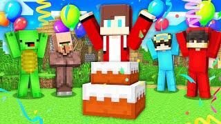 JJ and Mikey Celebrate JJ's Birthday With Cash And Nico In Minecraft - Maizen Mizen Mazien Parody