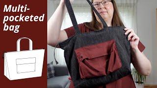 Sewing a handbag with all the pockets! [free pattern]