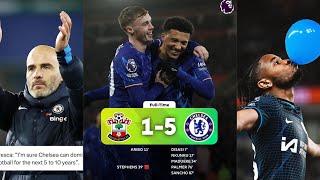 Jadon sancho scores first goal for Chelsea as CHELSEA TRASHES SOUTHAMPTON 5-1