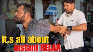 Relax My Day with Amazing Head Massage in Indian Barber Shop - Only In INDIA (ASMR)