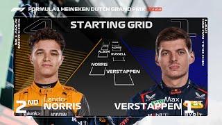 F1 2023 Dutch Grand Prix Starting grid after Qualifying
