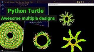 Top 05  Awesome  Python Turtle Design #python #turtle