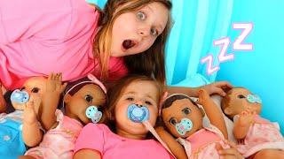 Ruby helps Babies! Kids Pretend Play with Baby Dolls and morning routine video