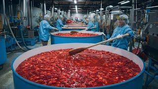 Amazing How Strawberry Jam Is Made In Factory   Strawberry Jam Factory Process1080P HD